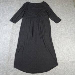 J. Jill Dress Womens Medium Petite Sweater Midi Wool Blend Knit Black 3/4 Sleeve